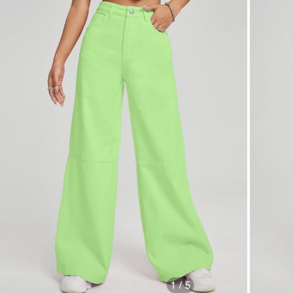 SHEIN Dark Wash High Waist Wide Leg Jeans